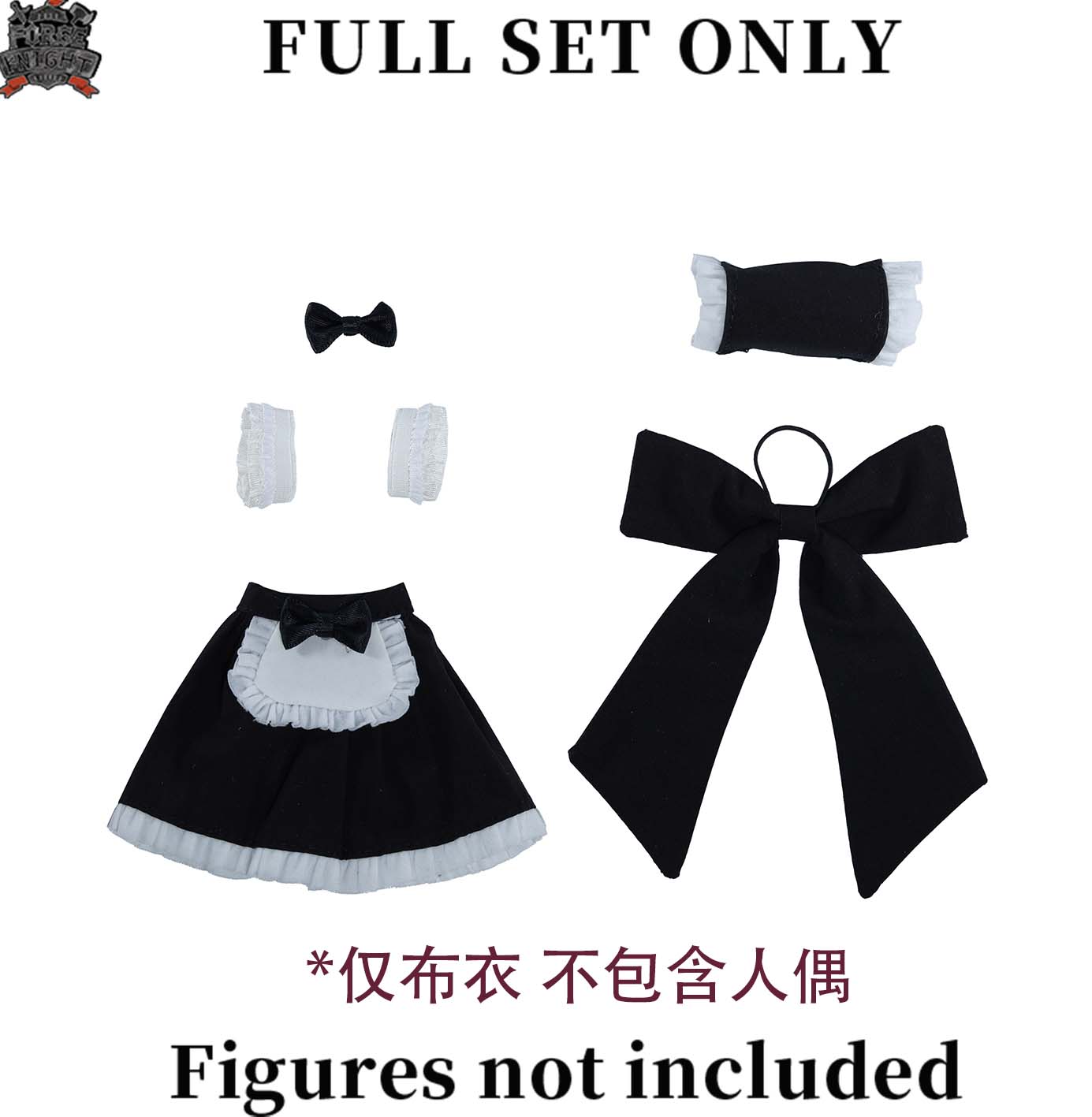 ForgeKnight 1/18 Scale Handmade Maid Outfit for Action Figures
